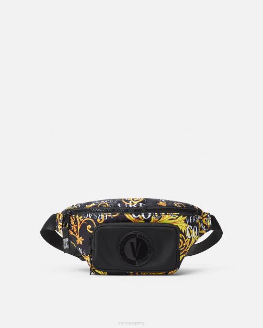 Versace bolsas hombres riñonera de alta costura con logo 6BPV2495 oro negro