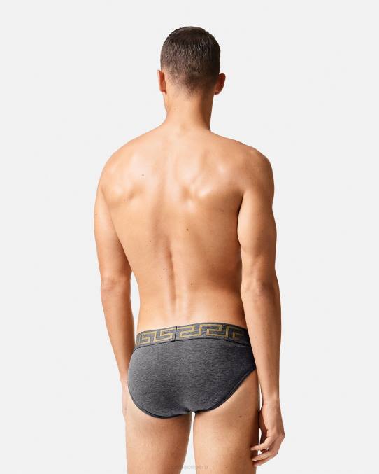 Versace ropa interior y ropa de playa hombres paquete de 3 calzoncillos con borde con Greca 6BPV1779 blanco y negro y gris