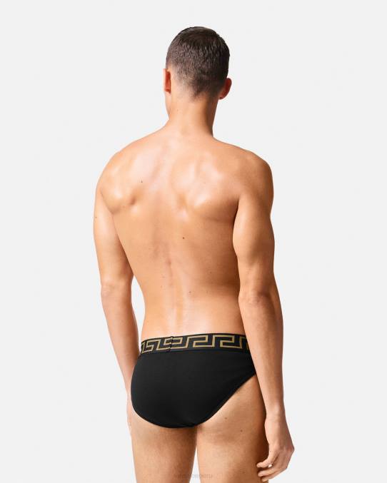 Versace ropa interior y ropa de playa hombres paquete de 3 calzoncillos con borde con Greca 6BPV1779 blanco y negro y gris