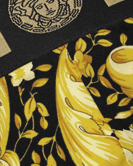 Versace ropa interior y ropa de playa hombres suspensorio barroco 6BPV1768 negro