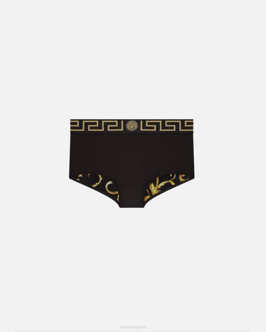 Versace ropa interior y ropa de playa hombres bañador con borde de greca 6BPV1807 negro