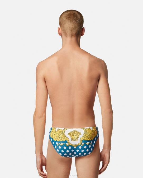 Versace ropa interior y ropa de playa hombres calzoncillos de baño con diseño barroco de conchas marinas 6BPV1801 imprimir