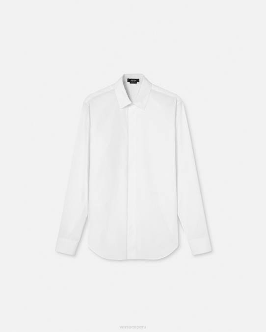 Versace ropa hombres camisa con logo bordado 6BPV1300 blanco