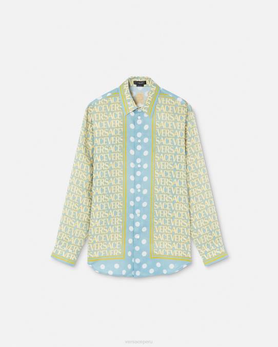 Versace ropa hombres camisa de lino por toda la prenda 6BPV1287 imprimir