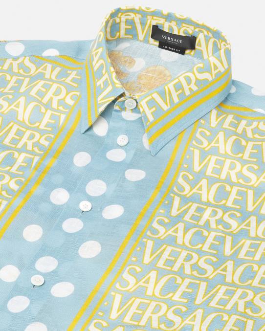 Versace ropa hombres camisa de lino por toda la prenda 6BPV1287 imprimir