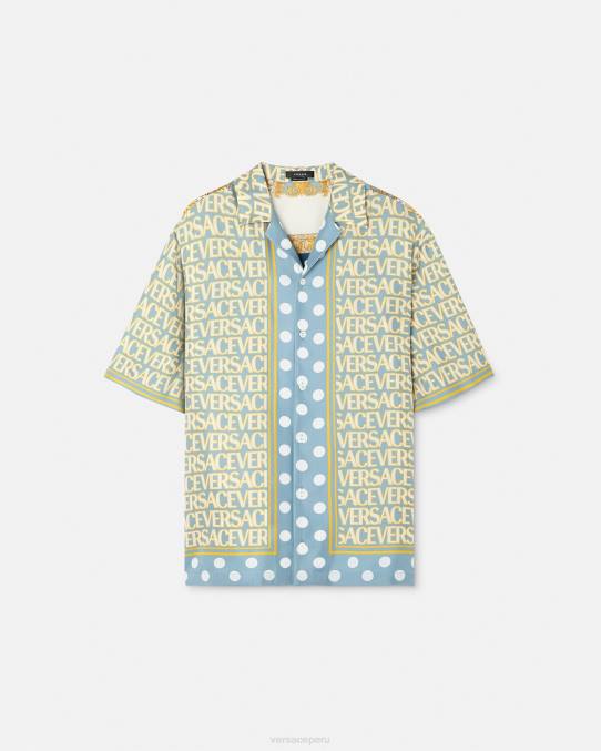 Versace ropa hombres camisa de seda entera 6BPV1285 imprimir