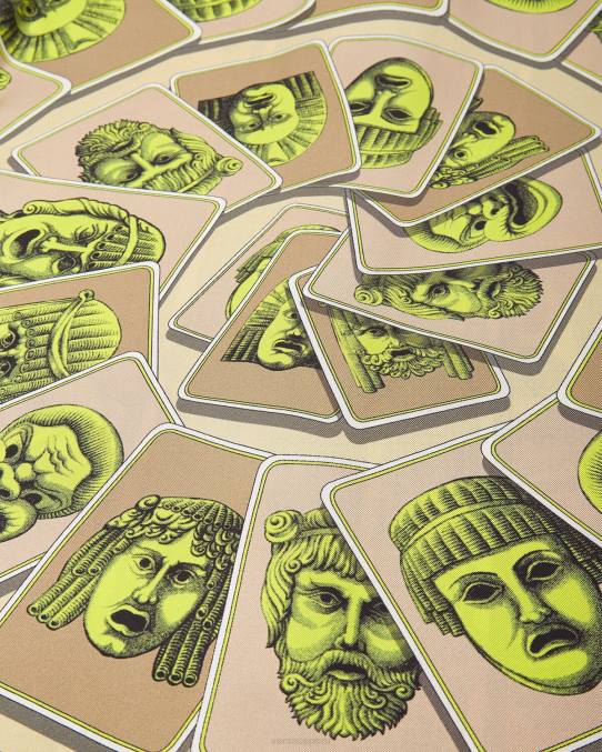 Versace ropa hombres camisa de seda le maschere 6BPV1306 imprimir