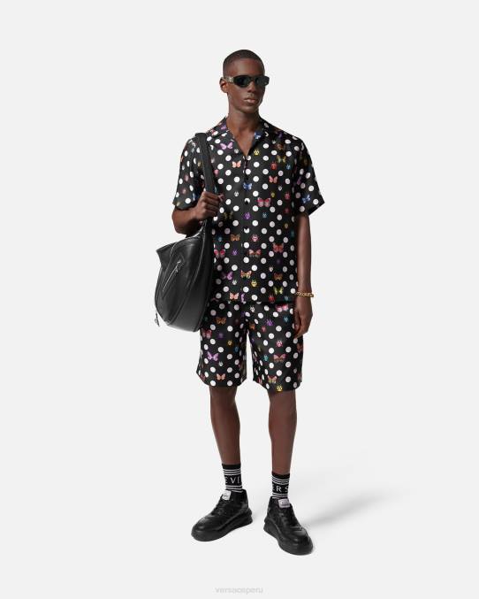 Versace ropa hombres camisa de seda mariposas 6BPV1282 un color