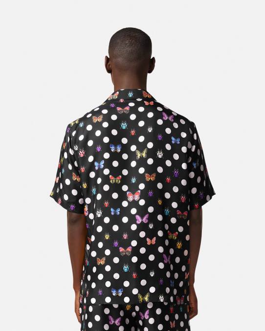 Versace ropa hombres camisa de seda mariposas 6BPV1282 un color