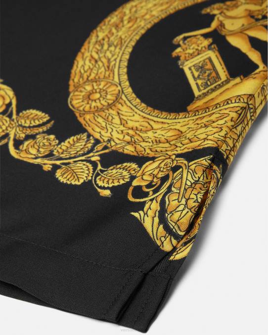 Versace ropa hombres camisa maschera barroca de seda 6BPV1311 imprimir