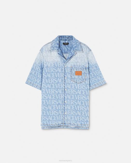 Versace ropa hombres camisa vaquera integral 6BPV1283 azul