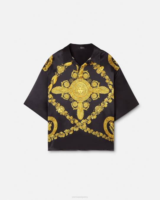 Versace ropa hombres polo maschera de satén barroco 6BPV1313 imprimir