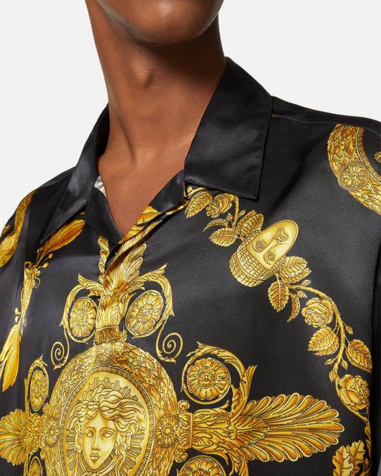 Versace ropa hombres polo maschera de satén barroco 6BPV1313 imprimir