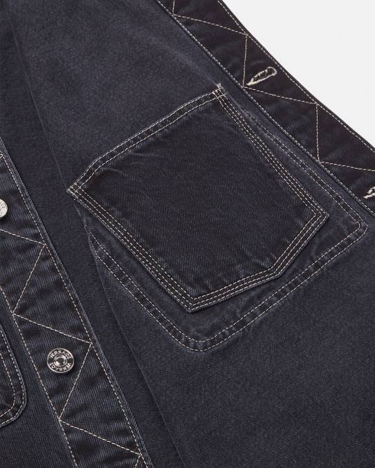 Versace ropa hombres sobrecamisa de mezclilla con logo 6BPV1324 gris