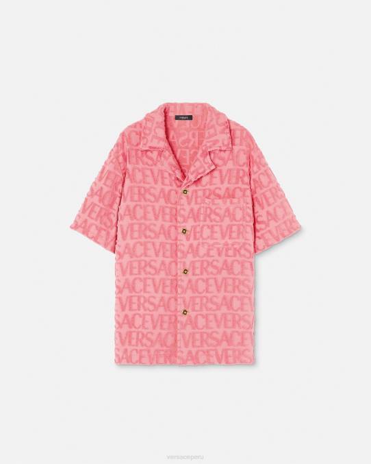 Versace ropa hombres sobrecamisa de toalla 6BPV1281 rosa