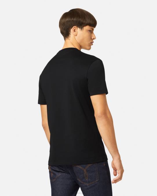 Versace ropa hombres camiseta con cristales de medusa 6BPV1374 negro