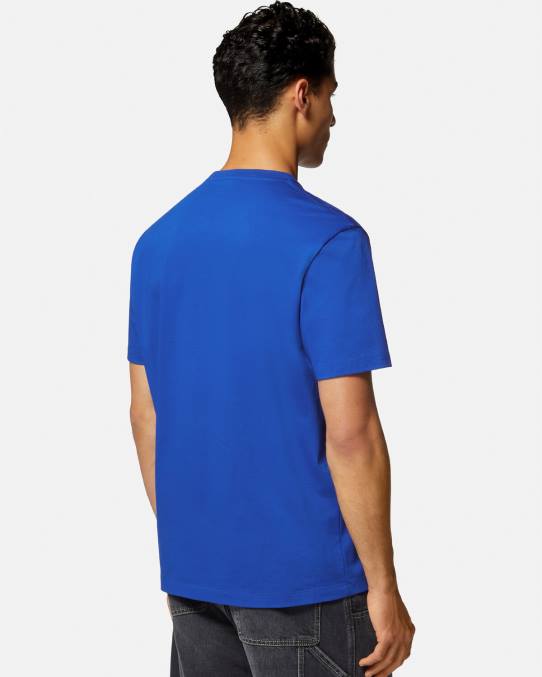 Versace ropa hombres camiseta con estampado de medusa 6BPV1411 azul