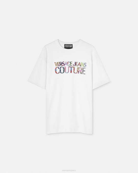 Versace ropa hombres camiseta con logo 6BPV2370 blanco