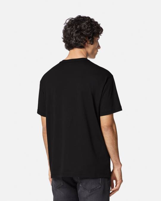 Versace ropa hombres camiseta con logo de garantía 6BPV2368 negro