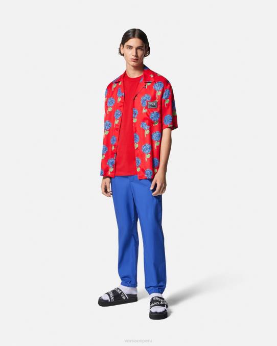 Versace ropa hombres camiseta con logo de rosas 6BPV2373 naranja