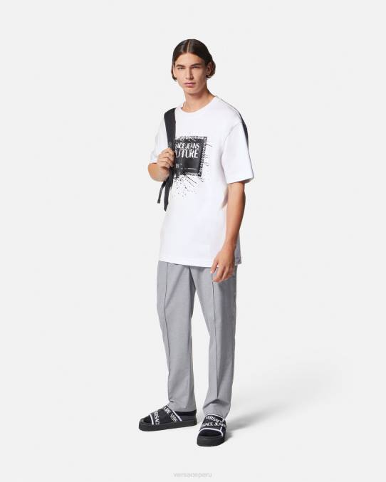 Versace ropa hombres camiseta con logo y número de pieza 6BPV2392 blanco