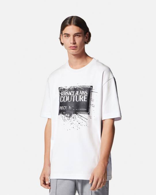Versace ropa hombres camiseta con logo y número de pieza 6BPV2392 blanco