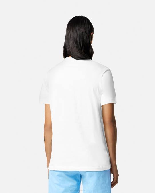 Versace ropa hombres camiseta con logo y silueta barroca 6BPV1366 blanco