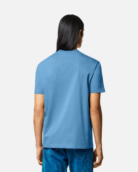 Versace ropa hombres camiseta con logo y silueta barroca 6BPV1367 azul claro