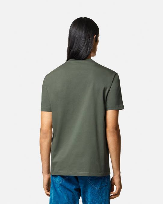 Versace ropa hombres camiseta con logo y silueta barroca 6BPV1368 verde