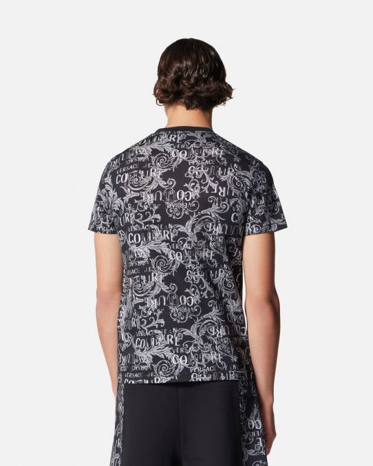 Versace ropa hombres camiseta de alta costura con logo 6BPV2385 negro y estampado