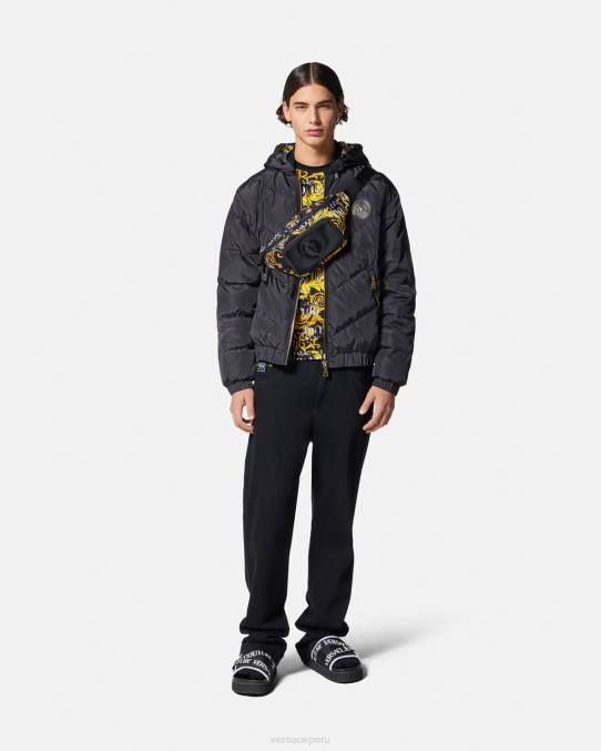 Versace ropa hombres camiseta de alta costura con logo 6BPV2387 oro negro