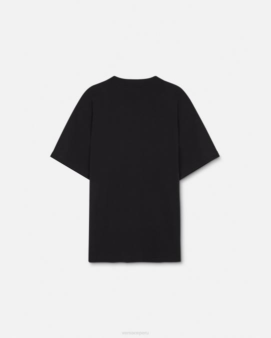 Versace ropa hombres camiseta de alta costura con logo 6BPV2389 negro y estampado