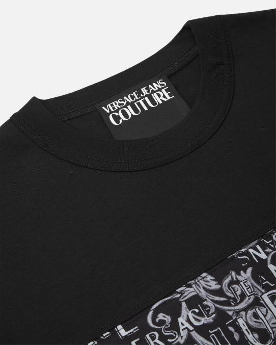 Versace ropa hombres camiseta de alta costura con logo 6BPV2389 negro y estampado