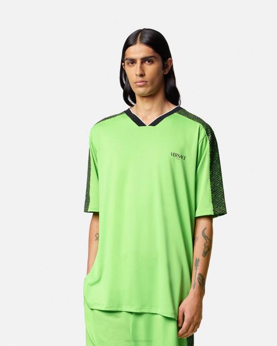 Versace ropa hombres camiseta gimnasio la greca 6BPV1462 verde y negro