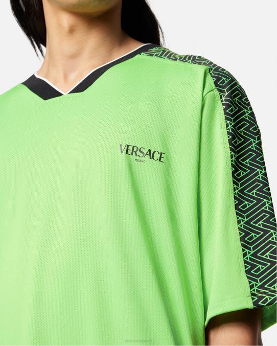Versace ropa hombres camiseta gimnasio la greca 6BPV1462 verde y negro