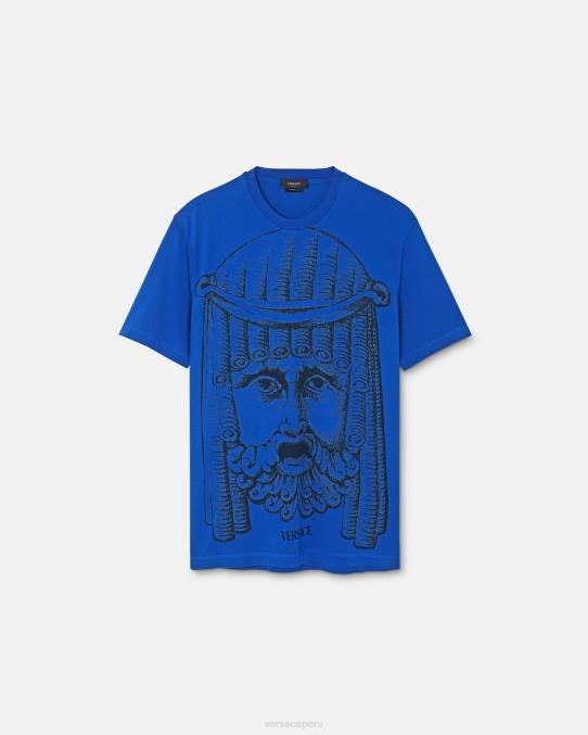 Versace ropa hombres camiseta la maschera 6BPV1383 azul