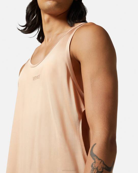 Versace ropa hombres camiseta sin mangas con abertura 6BPV1380 beige