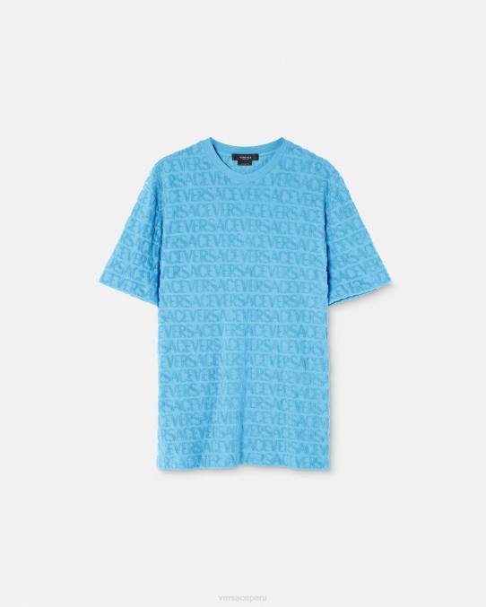 Versace ropa hombres camiseta tipo toalla 6BPV1352 azul claro