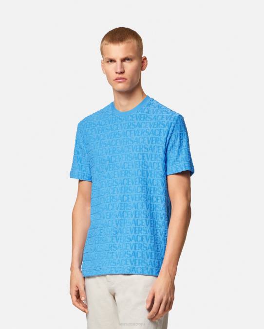Versace ropa hombres camiseta tipo toalla 6BPV1352 azul claro