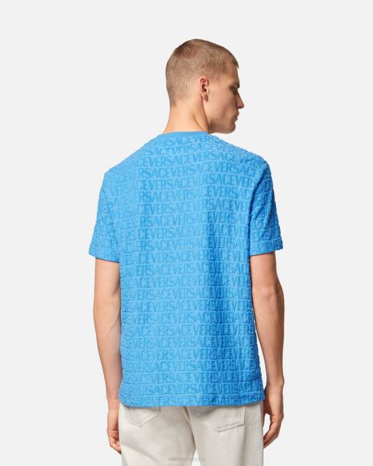 Versace ropa hombres camiseta tipo toalla 6BPV1352 azul claro