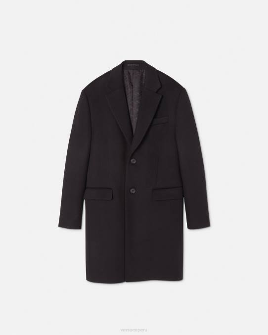 Versace ropa hombres abrigo de botonadura sencilla 6BPV1227 negro