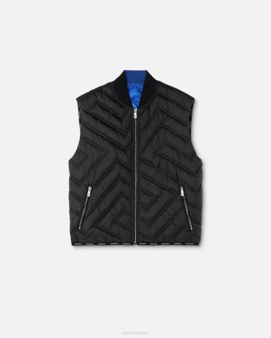 Versace ropa hombres chaleco acolchado la greca 6BPV1247 negro