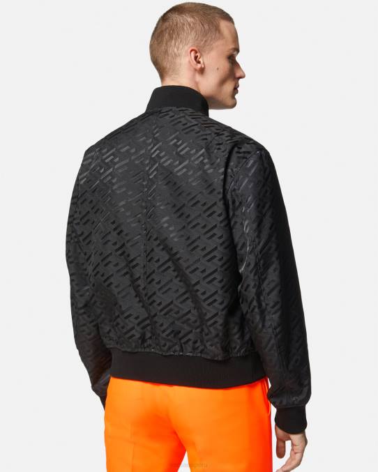 Versace ropa hombres chaqueta bomber reversible la greca 6BPV1246 negro