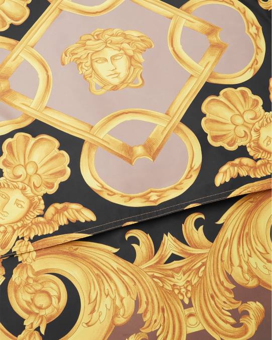 Versace ropa hombres chaqueta cortavientos barroco 660 6BPV1241 marrón y dorado