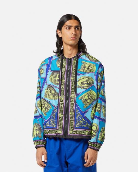 Versace ropa hombres chaqueta cortavientos le maschere 6BPV1235 imprimir
