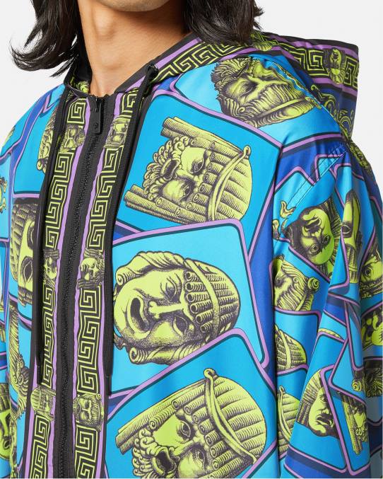 Versace ropa hombres chaqueta cortavientos le maschere 6BPV1235 imprimir