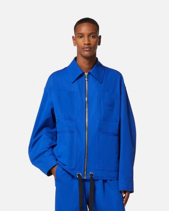 Versace ropa hombres chaqueta tipo cazadora con logo 6BPV1234 azul