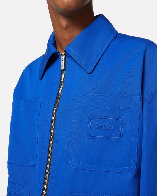 Versace ropa hombres chaqueta tipo cazadora con logo 6BPV1234 azul