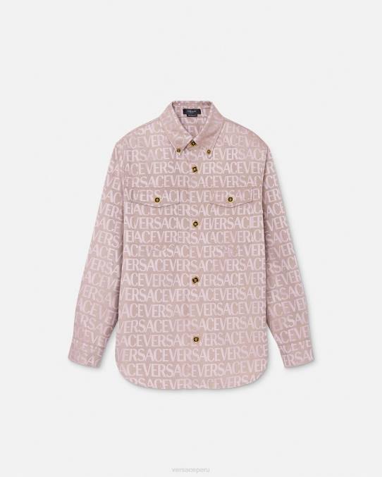 Versace ropa hombres sobrecamisa integral 6BPV1218 rosa y estampado