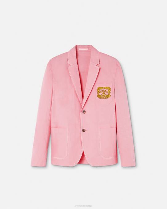 Versace ropa hombres blazer barroco con conchas marinas 6BPV1268 rosa